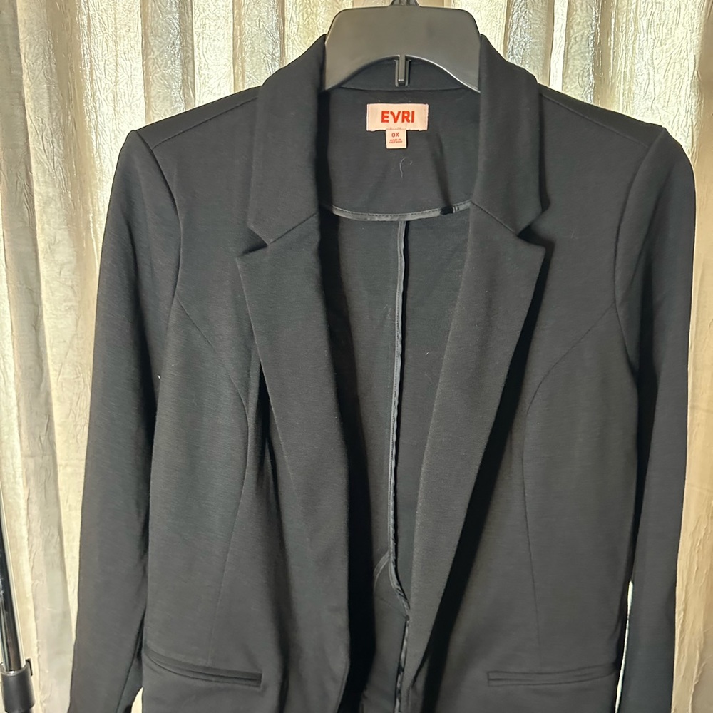 Evri black long sleeve open front blazer